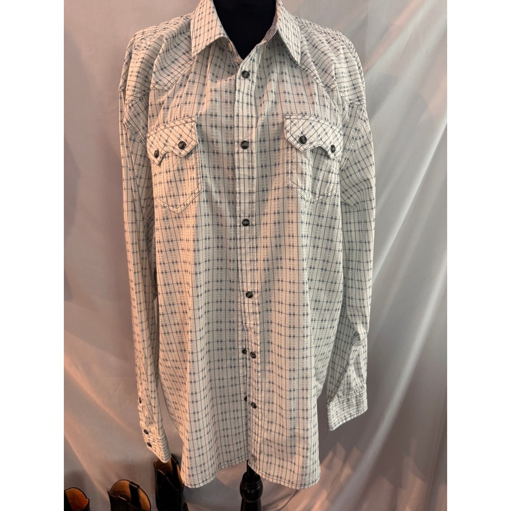 Moonshine Spirit Brad Paisley Mens XXL Plaid Western Pearl Snap Shirt Regular